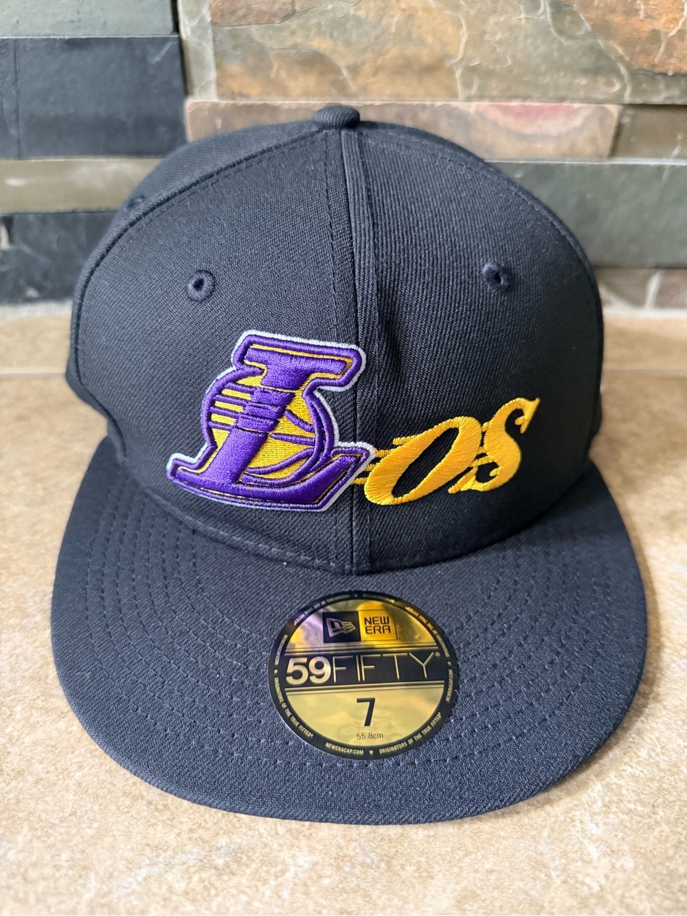 Los Angeles Lakers Born x Raised New Era NBA 59FIFTY Fitted Hat Cap Size 7 New